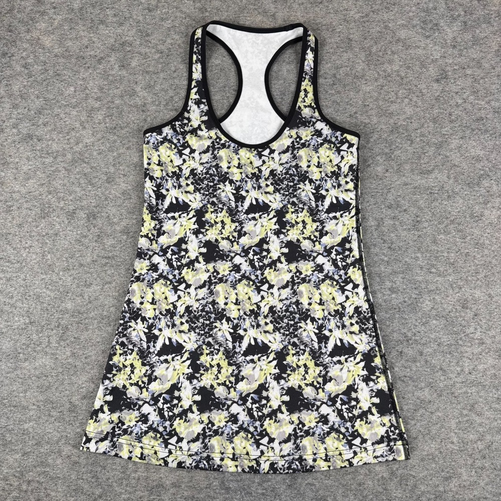 Lululemon Cool Racerback Luon Crosscourt Petal Black Clarity Yellow Womens 6